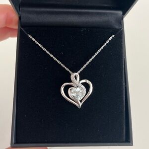 NWT Silver Heart Pendant Necklace with Box